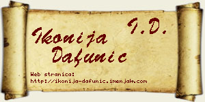 Ikonija Dafunić vizit kartica